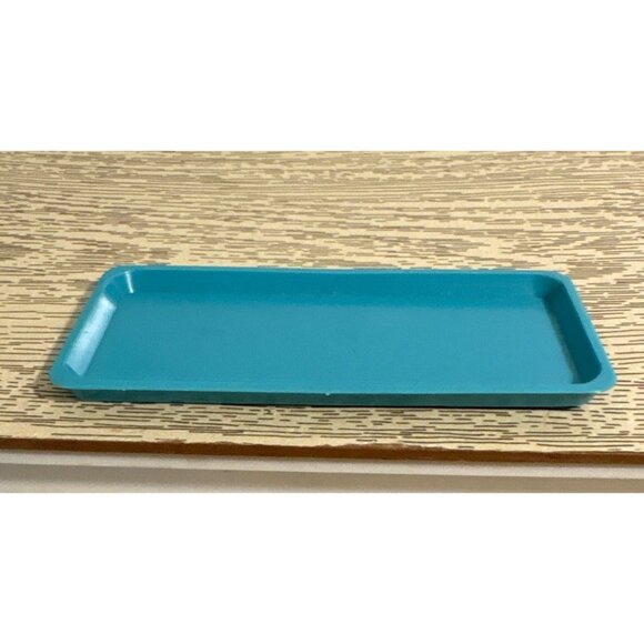 Vintage Marx Little Hostess Blue Plastic Rectangular Tray 3.25" Long 1960's - Picture 2 of 7
